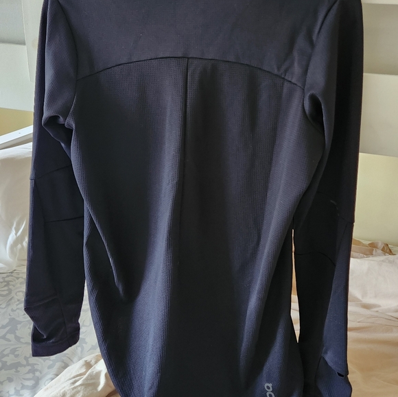 ON women's climate shirt black quarter zip Sweater Hiking Running Base Layer L - Picture 9 of 9